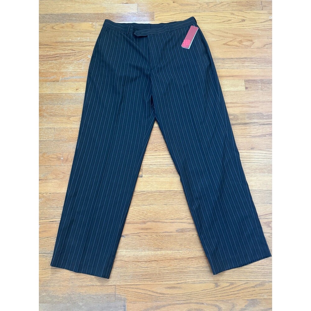 Makaveli Branded Men's Pinstripe Dress Pants Black Size 38x34 New With Tags NWT